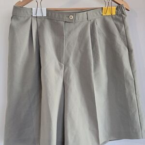 Women's Light Green Flat Front Shorts